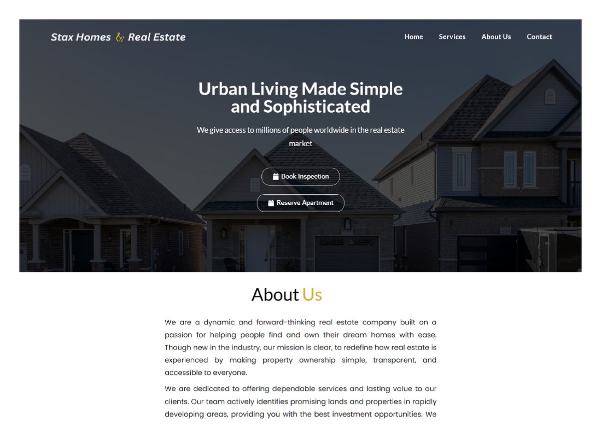 Stax Homes and Real Estate homepage